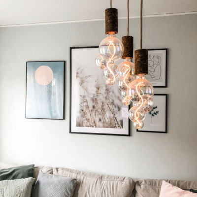 Pendant luminaire Cork Soil | Asphalt