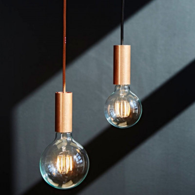 Pendant luminaire Tube Aqua | Asphalt