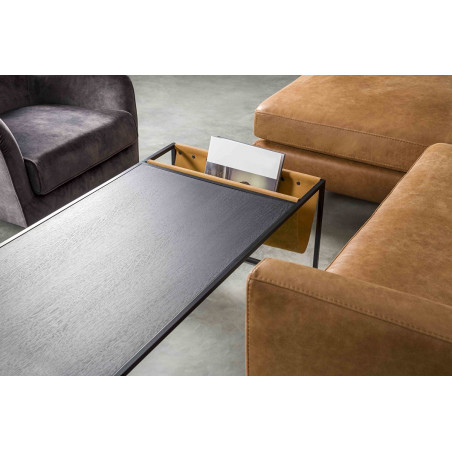 Coffee table Avei | Brown leather