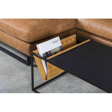 Coffee table Avei | Brown leather