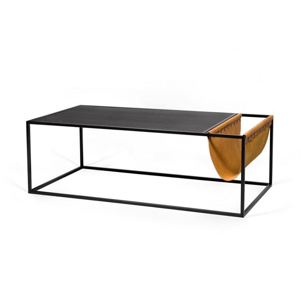 Coffee table Avei | Brown leather