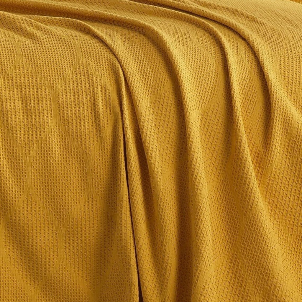 Bedspread with pillowcases VIRA Mustard | Yellow Bedspread with pillowcases VIRA Mustard | Yellow