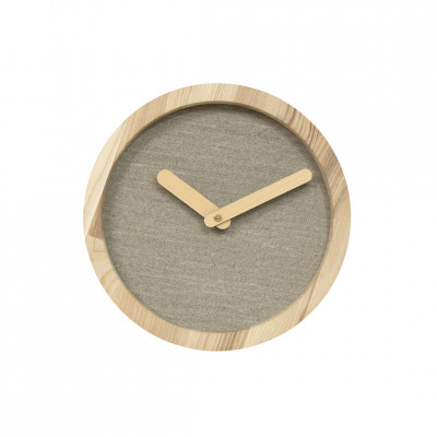 Light Wooden Round Clock (Linen)