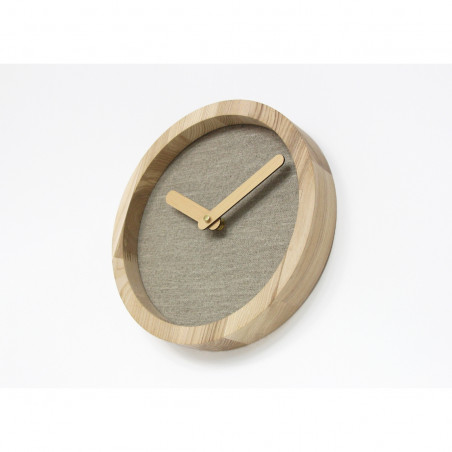 Light Wooden Round Clock (Linen)
