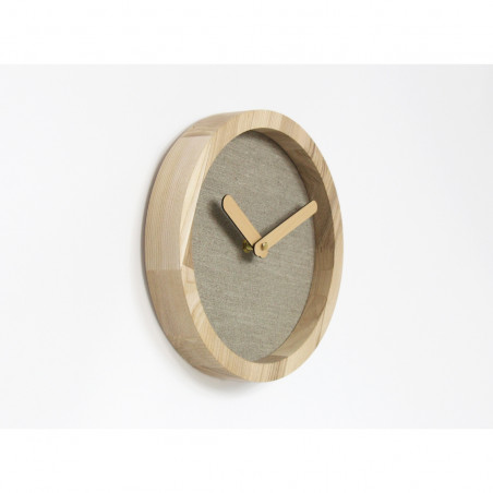 Light Wooden Round Clock (Linen)
