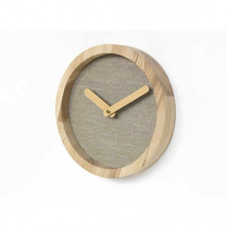 Light Wooden Round Clock (Linen)