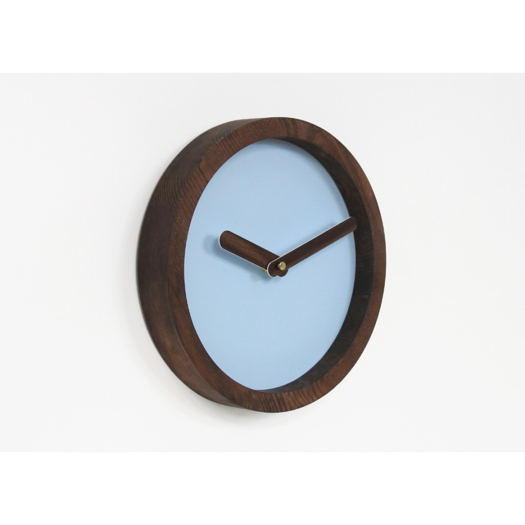 Dark Wooden Round Watch (Baby Blue Faux Leather) Dark Wooden Round Watch (Baby Blue Faux Leather)