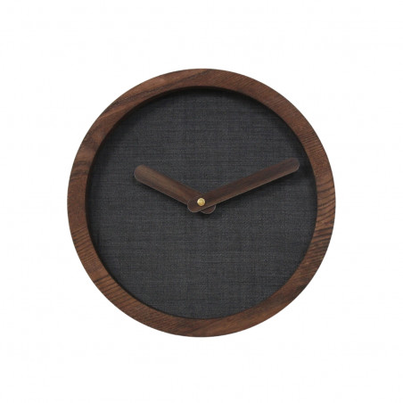 Dark Wooden Round Clock (Grey Material)
