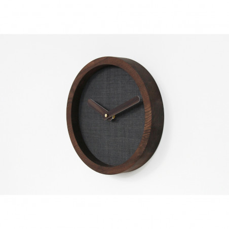 Dark Wooden Round Clock (Grey Material)