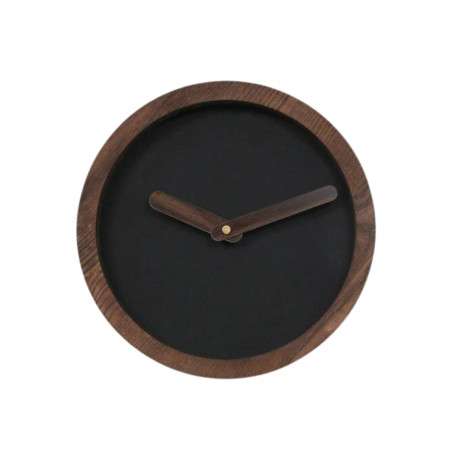 Dark Wooden Round Clock (Grey Material)