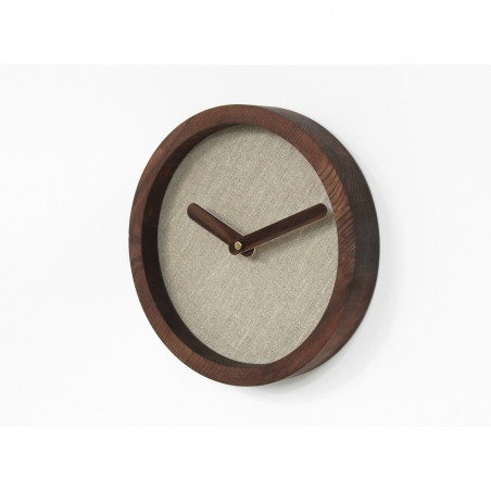 Dark Wooden Round Clock (Linen)
