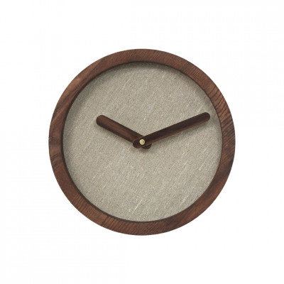 Dark Wooden Round Clock (Linen)