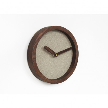 Dark Wooden Round Clock (Linen)
