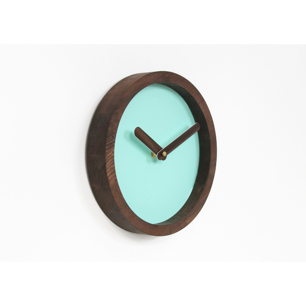Dark Wooden Round Watch (Mint Green Faux Leather) Dark Wooden Round Watch (Mint Green Faux Leather)