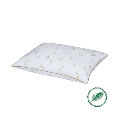 Down and feather three-compartment pillow
