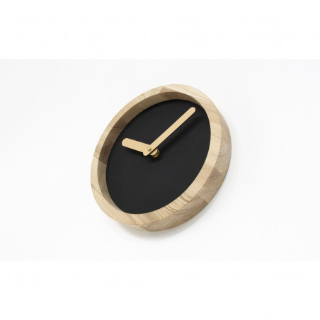 Light Wooden Round Clock (Artificial Leather)