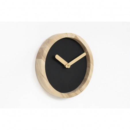 Light Wooden Round Clock (Artificial Leather)