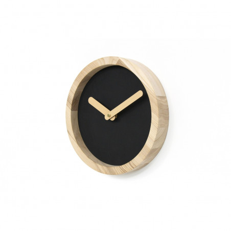 Light Wooden Round Clock (Artificial Leather)
