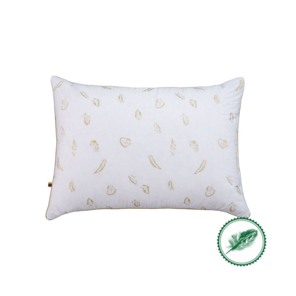 Down and feather three-compartment pillow