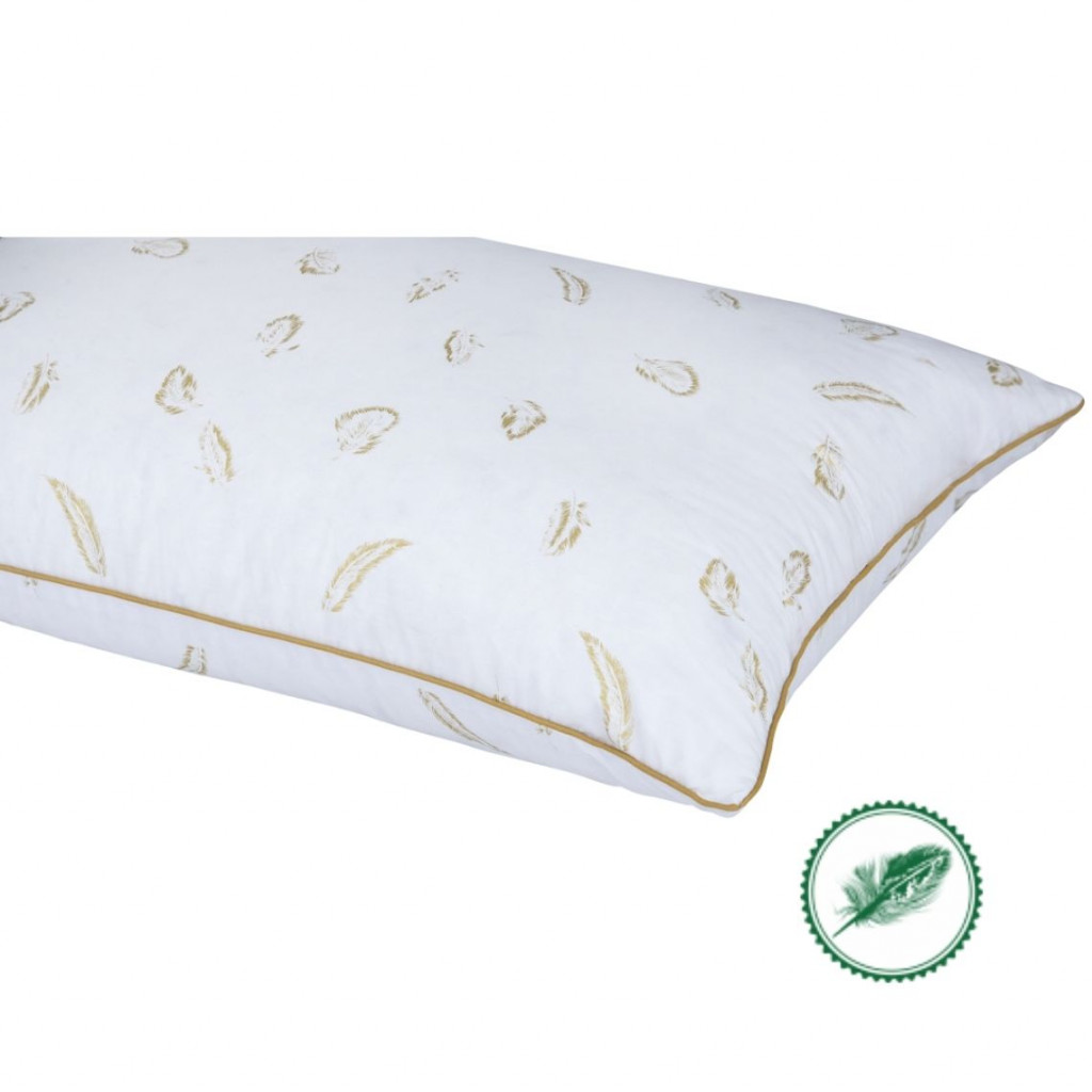 Down and feather three-compartment pillow