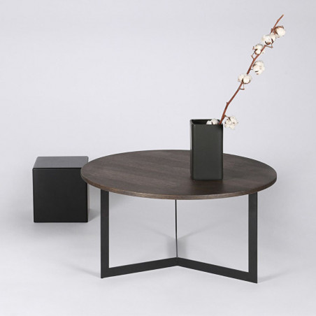 Round coffee table MANU | Dark