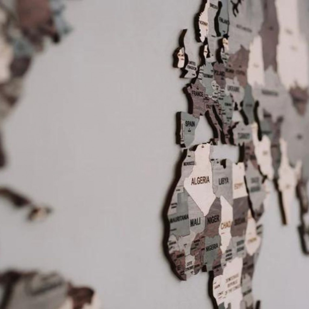 Wooden wall map of the world | Multicolor Wooden wall map of the world | Multicolor