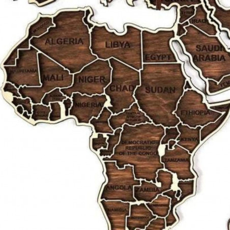 Wooden Wall Map of the World | Dark