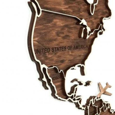 Wooden Wall Map of the World | Dark