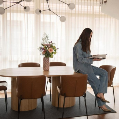 Long dining table Revolve Light Oak