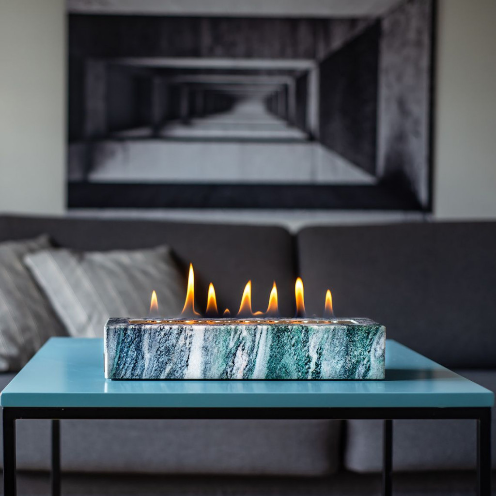 Bio fire pit STONO | Turquoise Bio fire pit STONO | Turquoise
