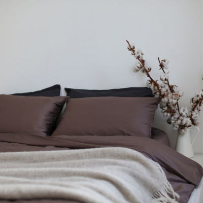 Satīna gultas veļas komplekts | Brūniji | gultas-parklaji | NMF Home