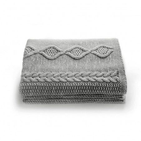 Merino wool plaid Aran | Grey