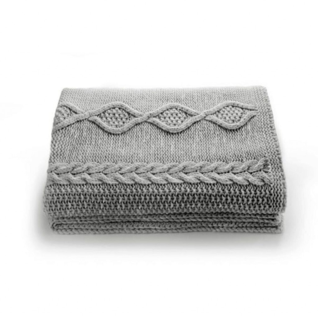 Merino wool plaid Aran | Grey
