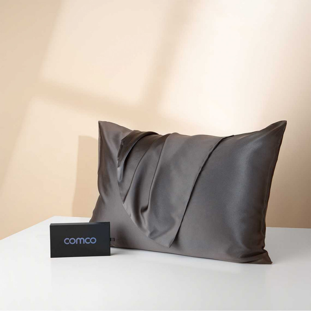 Silk pillowcases 2pcs + Gift | Dark grey