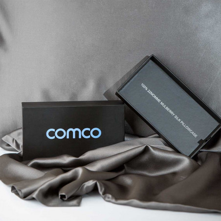 Silk pillowcases 2pcs + Gift | Dark grey