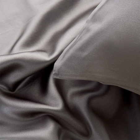 Silk pillowcases 2pcs + Gift | Dark grey