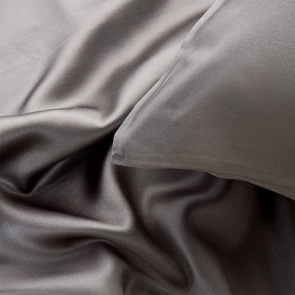 Silk pillowcases 2pcs + Gift | Dark grey