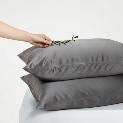 Silk pillowcases 2pcs + Gift | Dark grey