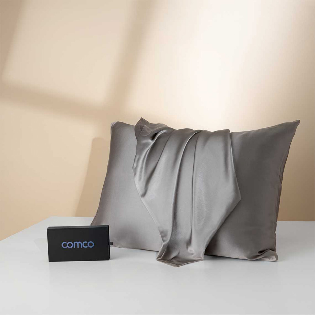 Silk pillowcases 2pcs + Gift | Light grey