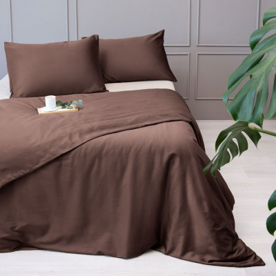 Premium satin bed linen | Brown