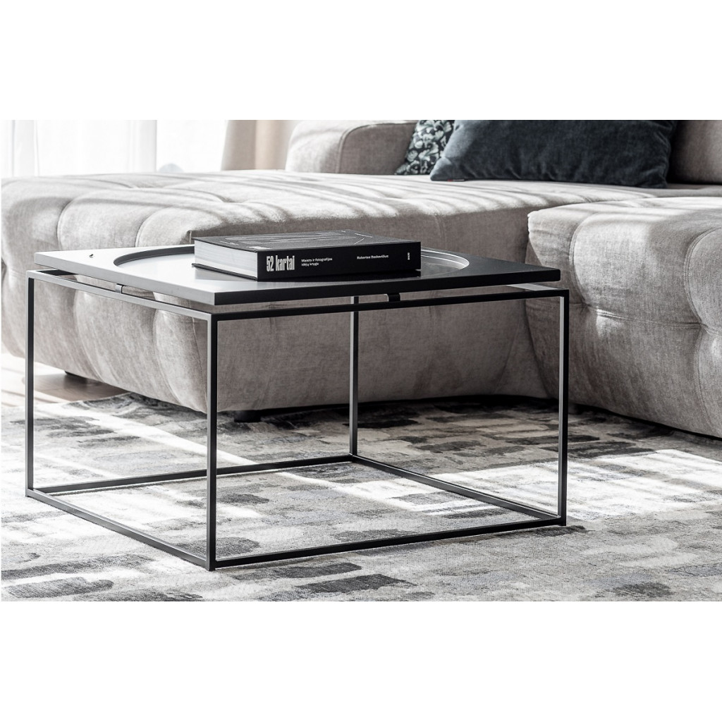 Coffee table Circle in Square | Black