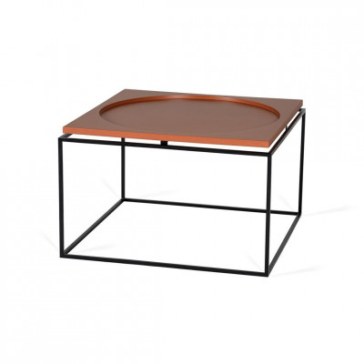 Coffee table Circle in Square | Terracotta