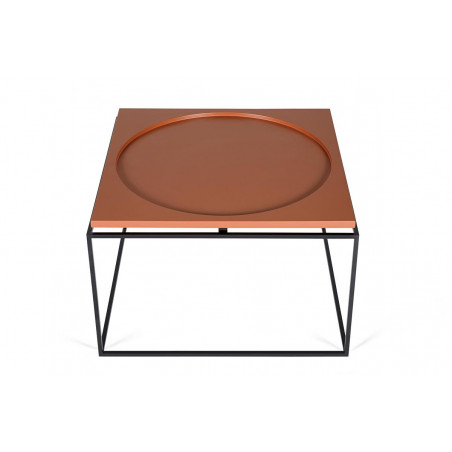 Coffee table Circle in Square | Terracotta