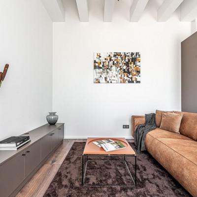 Coffee table Circle in Square | Terracotta