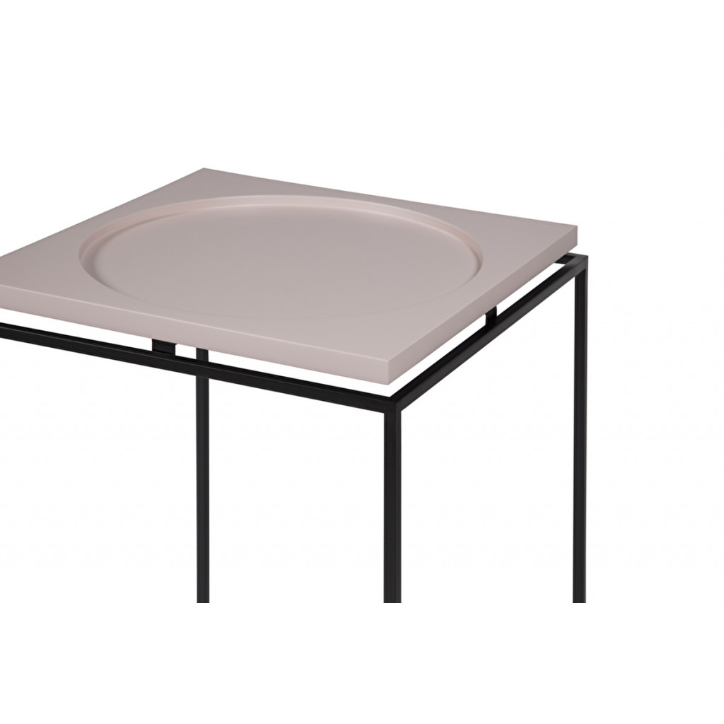 Side table Circle in Square Pink
