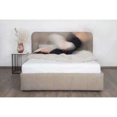 Bed with mattress Dallas | Beige