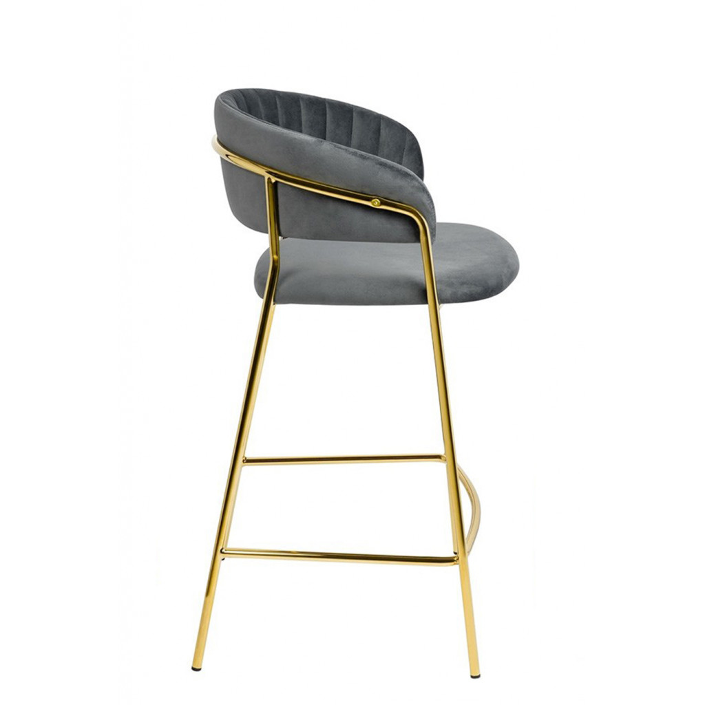 MARGO COUNTER STOOL GOLD | GREY