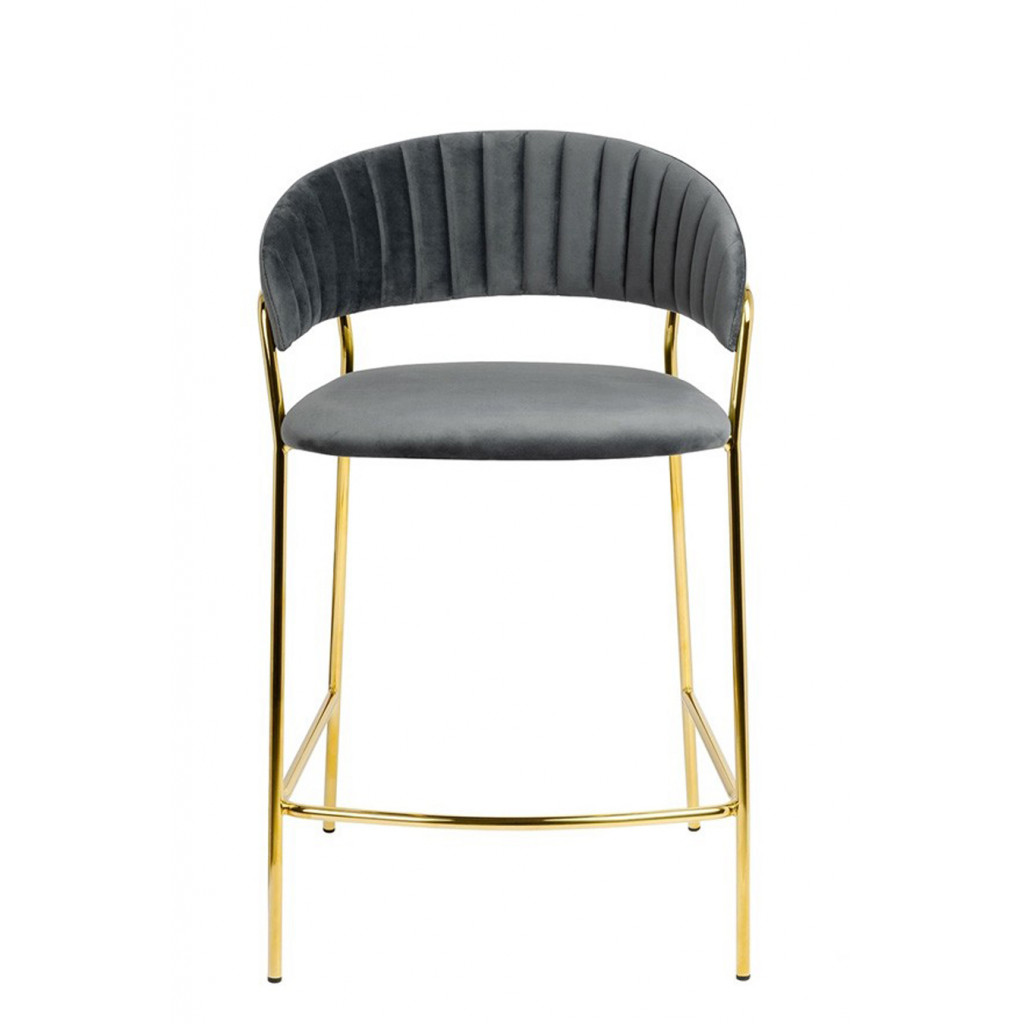 MARGO COUNTER STOOL GOLD | GREY