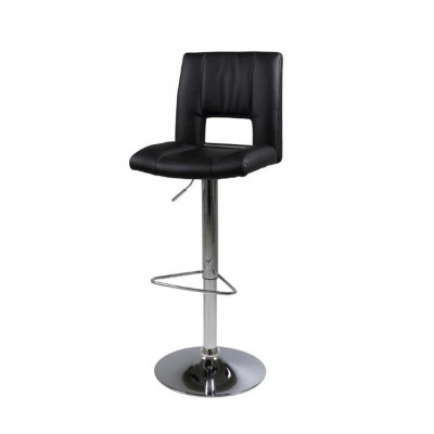 SYLVIA STOOL BLACK | CHROME