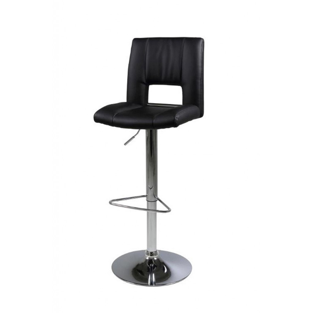 SYLVIA STOOL BLACK | CHROME